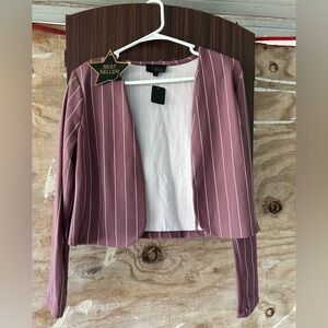 Elegant Mauve Striped Women's Blazer